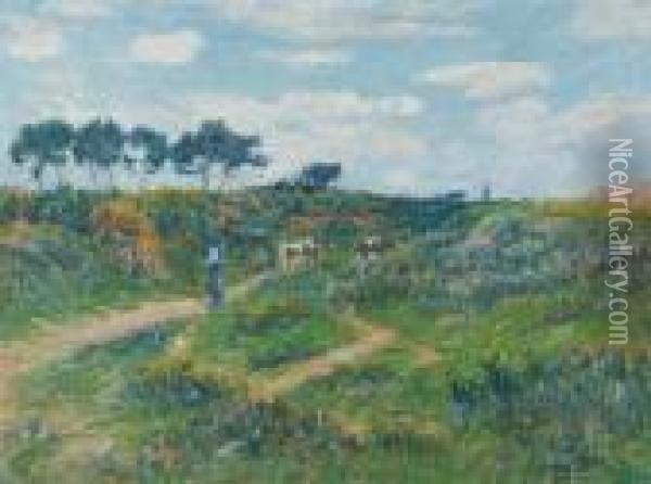 Chemin Dans La Lande, Bretagne Oil Painting - Henri Moret