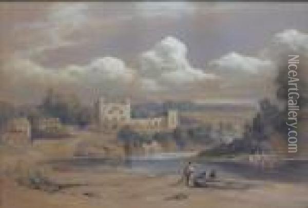 Bywell Castle Oil Painting - Thomas Miles Richardson