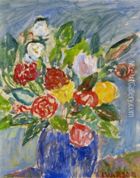 Blommor I Vas Oil Painting - Ivan Ivarson