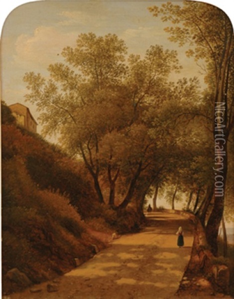 Sunlit Path Oil Painting - Giambattista Bassi
