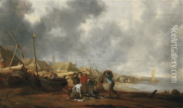 Fischer Oil Painting - Willem Gillisz Kool