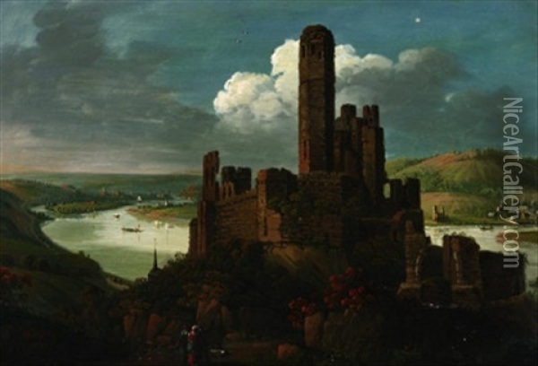 Ansicht Der Ruine Stolzenfels Oil Painting - Jakob Diezler