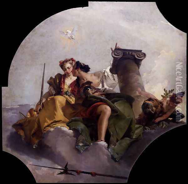 Fortitude and Justice Oil Painting - Giovanni Battista Tiepolo