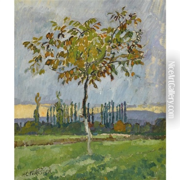 Herbstlandschaft Mit Einem Baum Oil Painting - Henry-Claudius Forestier