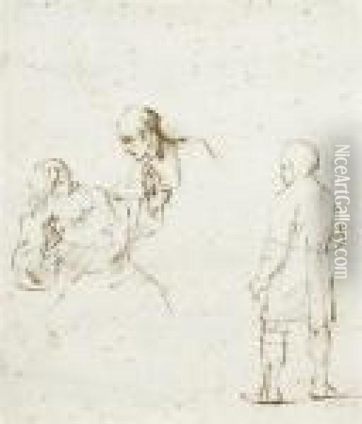 Study For Jacob Oil Painting - Rembrandt Van Rijn