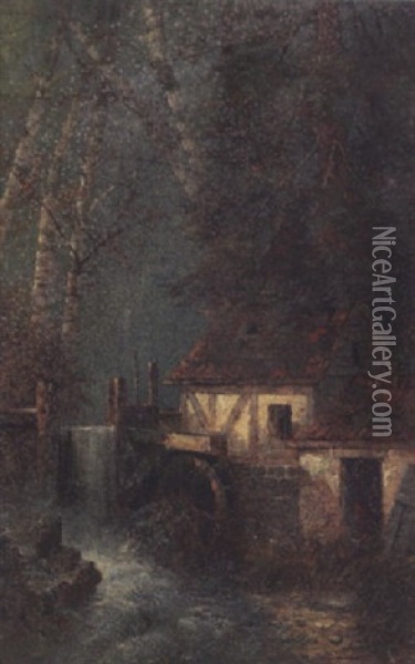 The Old Mill Oil Painting - Edwin Deakin