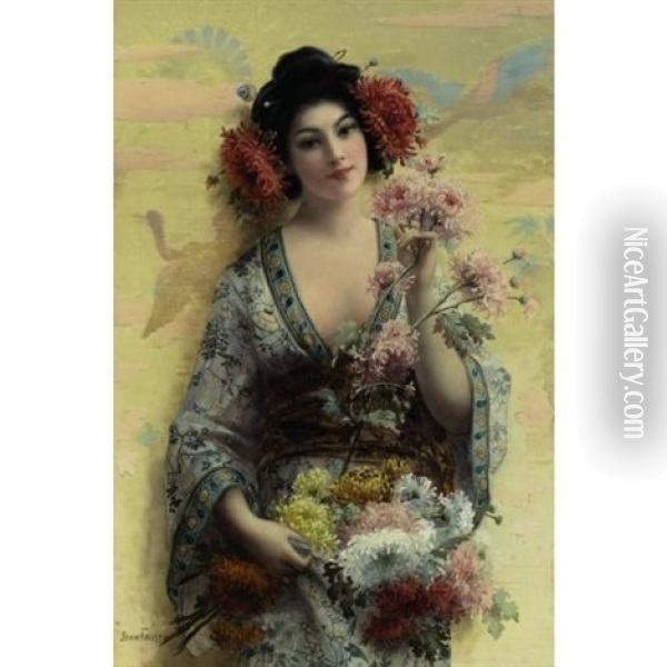 Fleurs De Japon Oil Painting - Joseph Faust