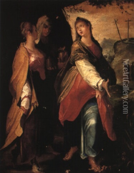 The Three Marys Oil Painting - Raphael (Rafaellino de Reggio) Motta