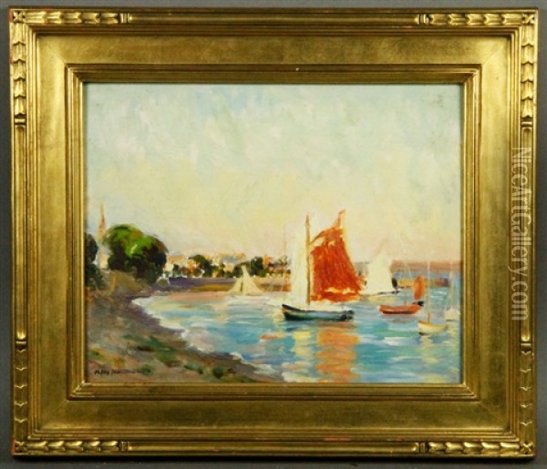Summer Evening Locquirec (brittany) Oil Painting - Mary Fairchild MacMonnies Low