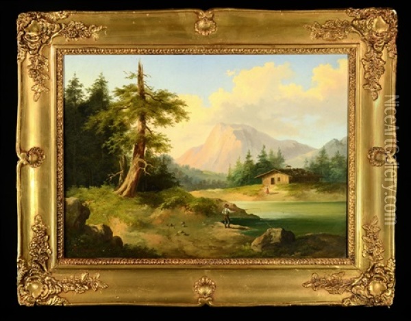 A Pair Of Landscapes (pair) Oil Painting - Franz Barbarini