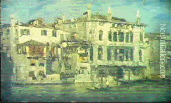 Palazzo Sul Canal Grande Di Venezia Oil Painting - Emma Ciardi