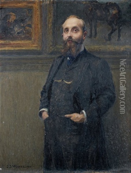 Portrait Du Docteur Lucien Graux Oil Painting - Jean Joseph Weerts