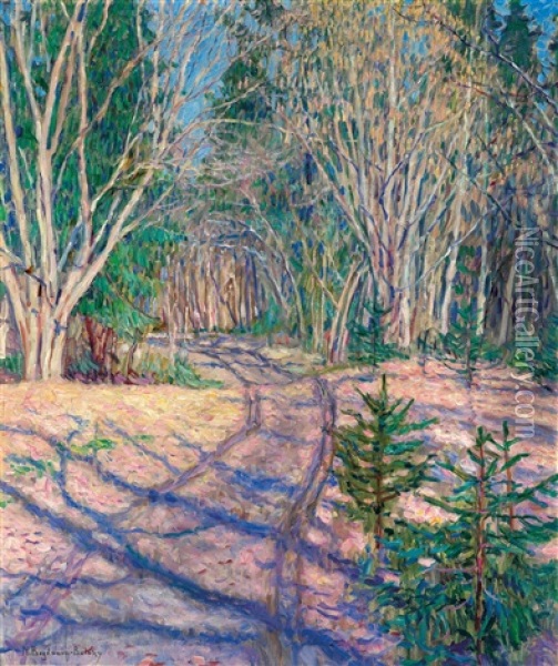 A Sunny Day In A Winter Woodland Oil Painting - Nikolai Petrovich Bogdanov-Bel'sky