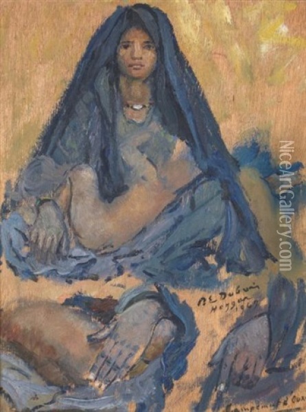 Une Maternite Au Campement D'ouxen (study) Oil Painting - Paul Emile Dubois