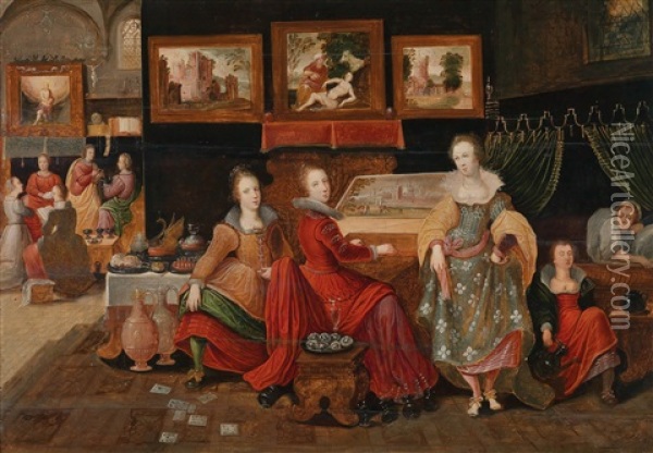 Die Parabel Von Den Torichten Und Den Klugen Jungfrauen Oil Painting - Pieter Lisaert IV