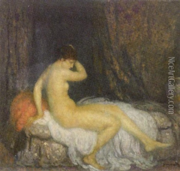 Femme Au Sofa Oil Painting - Michel Simonidy