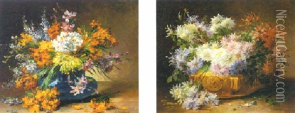 Bouquet Of Wild Flowers Oil Painting - Edmond Van Coppenolle