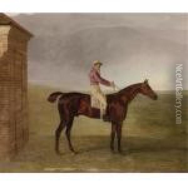 Mr Henry Vansittart's Chestnut Colt Burleigh With Sam Chifney Up Oil Painting - Benjamin Marshall