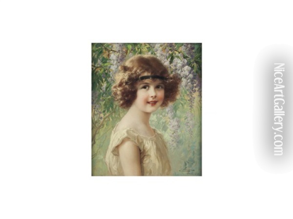 Girl Oil Painting - Emile Vernon