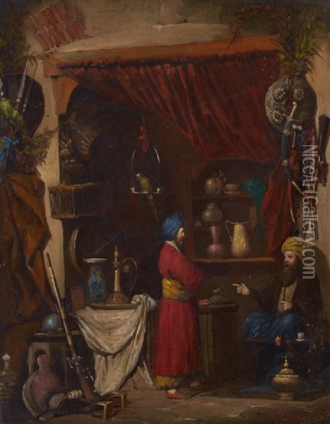 Orientalischer Handler Oil Painting - Rudolf Ernst