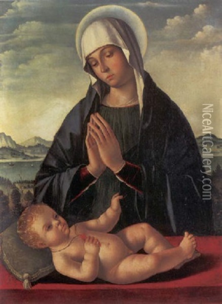 The Madonna And Child Oil Painting - Antonio de Saliba