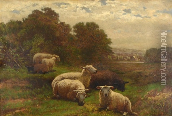Farm Scene, Granby, Ct Oil Painting - Aaron Draper Shattuck