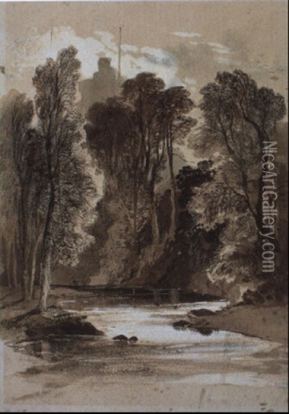 Doune Castle From The Ardoch Water Oil Painting - Sir Edwin Henry Landseer