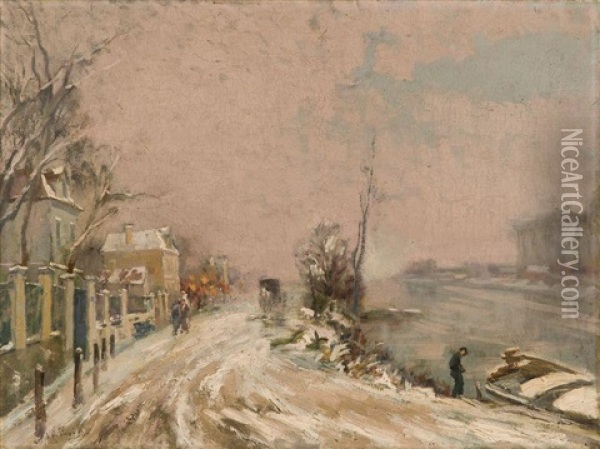 In The River Of Seine Oil Painting - Elie Anatole Pavil