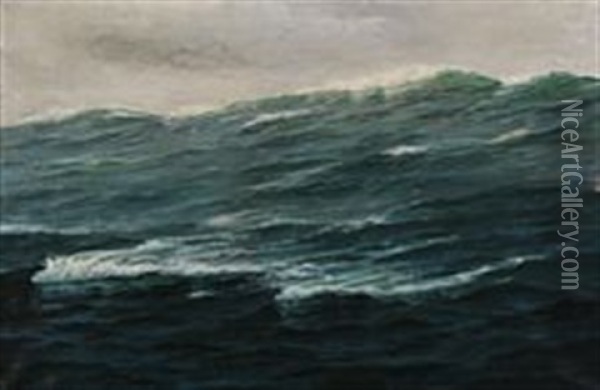 The Rolling Sea Oil Painting - Christian Benjamin Olsen