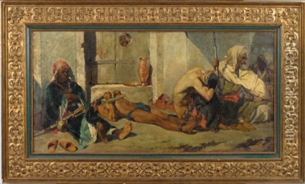 Prisonniers Marocains Oil Painting - Jean Joseph Benjamin Constant