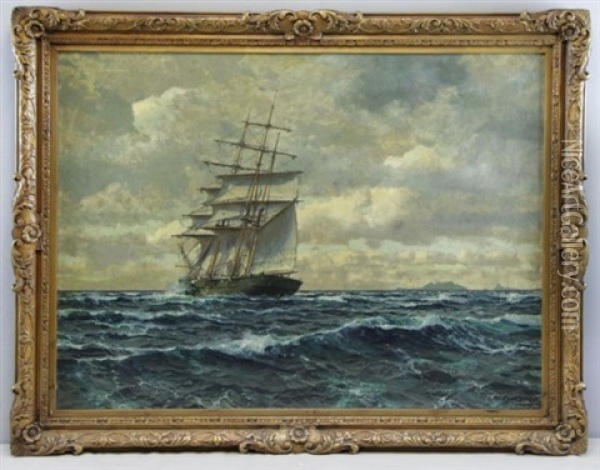 Ship At Sea Oil Painting - Michael Zeno Diemer