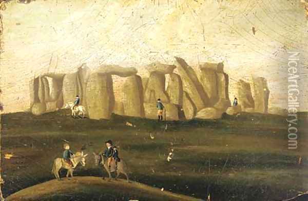 Stonehenge Oil Painting - English Provincial School