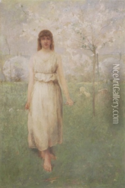 Shepherdess Oil Painting - Emil Carlsen
