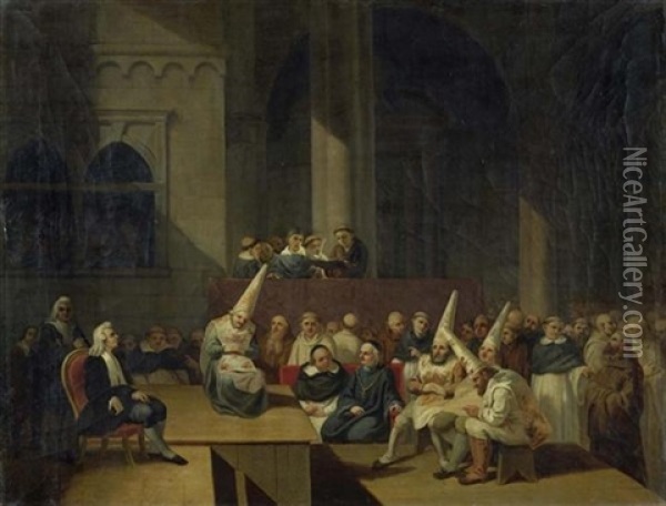 Vor Dem Tribunal Der Heiligen Inquisition Oil Painting - Francisco Goya