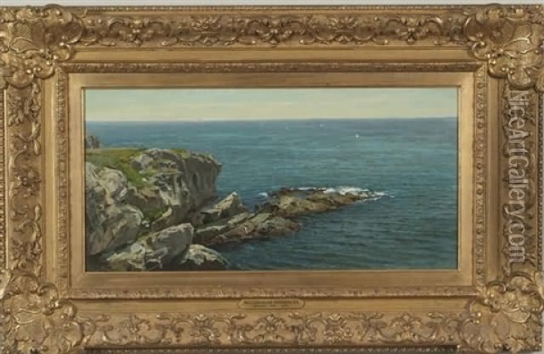 Rocky Coast, Spring Time Oil Painting - William Trost Richards