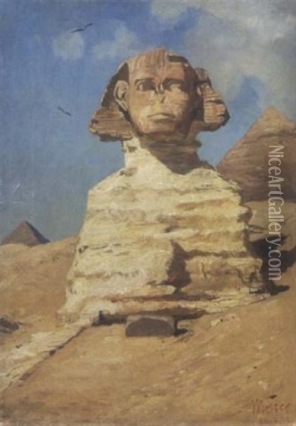 Sphinx In Gizeh Oil Painting - Georg Macco