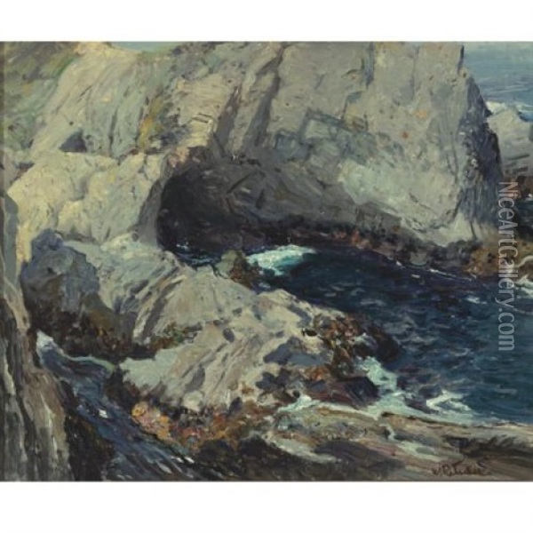 Rocky Coast Oil Painting - William Ritschel