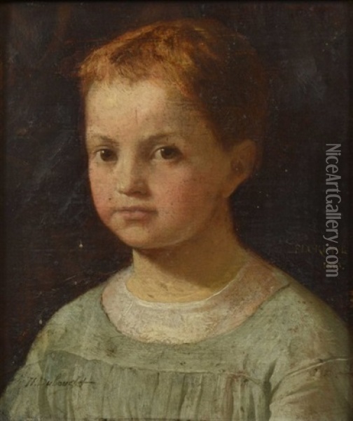 Portrait De Jeune Fille Oil Painting - Henri-Joseph Dubouchet