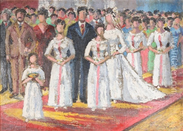 The Wedding Oil Painting - Pedro Figari