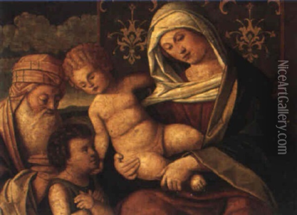 The Holy Family With The Infant St. John The Baptist Oil Painting - Vincenzo Catena