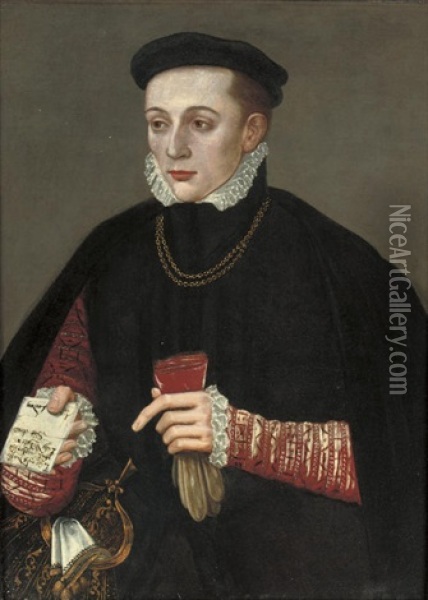 Portrait Of A Gentleman In A Black Cloak Oil Painting - Hans Ewoutsz