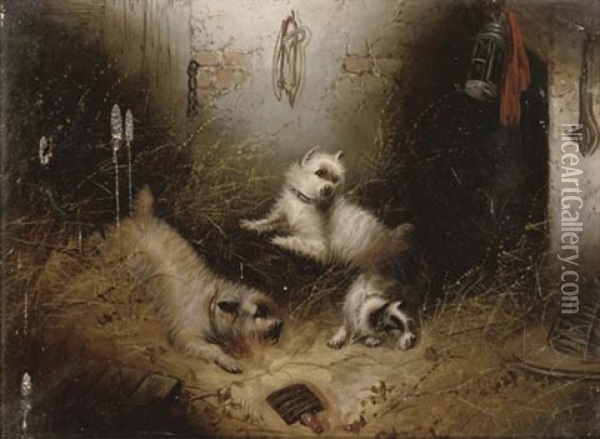 In Search Of The Quarry (+ The Rat Trap; Pair) Oil Painting - Edward Armfield