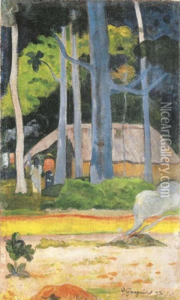 Cabane Sous Les Arbres Oil Painting - Paul Gauguin