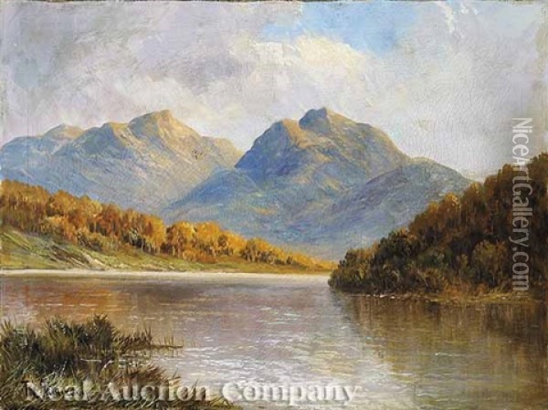 Highland Mountain Landscape In Autumn Oil Painting - Frank E. Jamieson