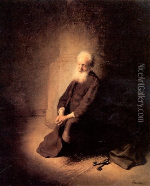 Saint Peter Repentant Oil Painting -  Rembrandt van Rijn