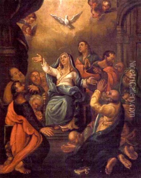 Descent Of The Holy Spirit Oil Painting - William Matthew Prior
