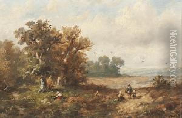 Rastende In Heidelandschaft Oil Painting - Anthonie Jacobus Van Wyngaerts