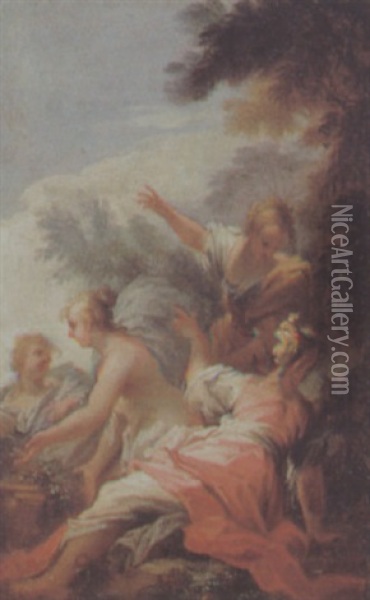 Vier Frauen In Einer Waldlandschaft Oil Painting -  Parmigianino (Michele da Parma)