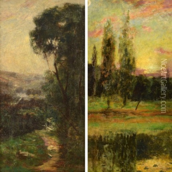 Pair Of Landscapes Oil Painting - Edward Morton Campbell