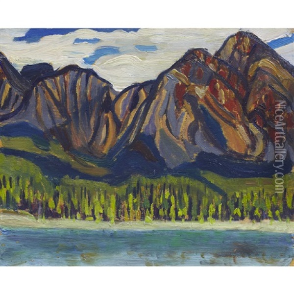 Canadian Rockies Mountainscape Oil Painting - Sir Frederick Grant Banting